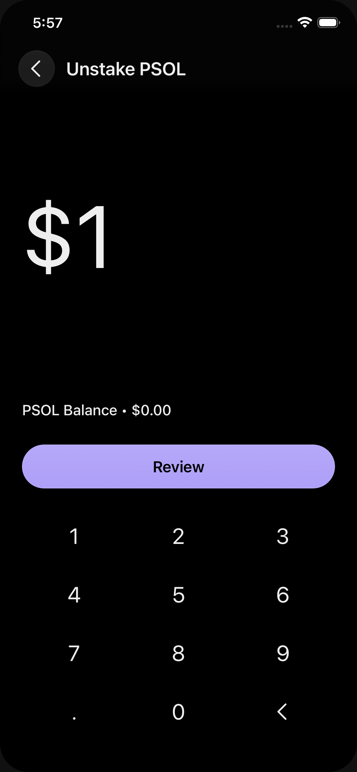 Unstake PSOL amount filled