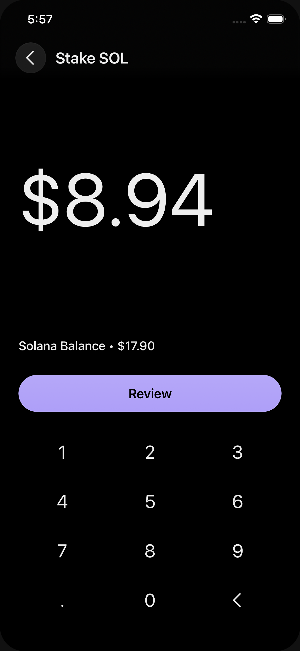 Stake SOL amount filled