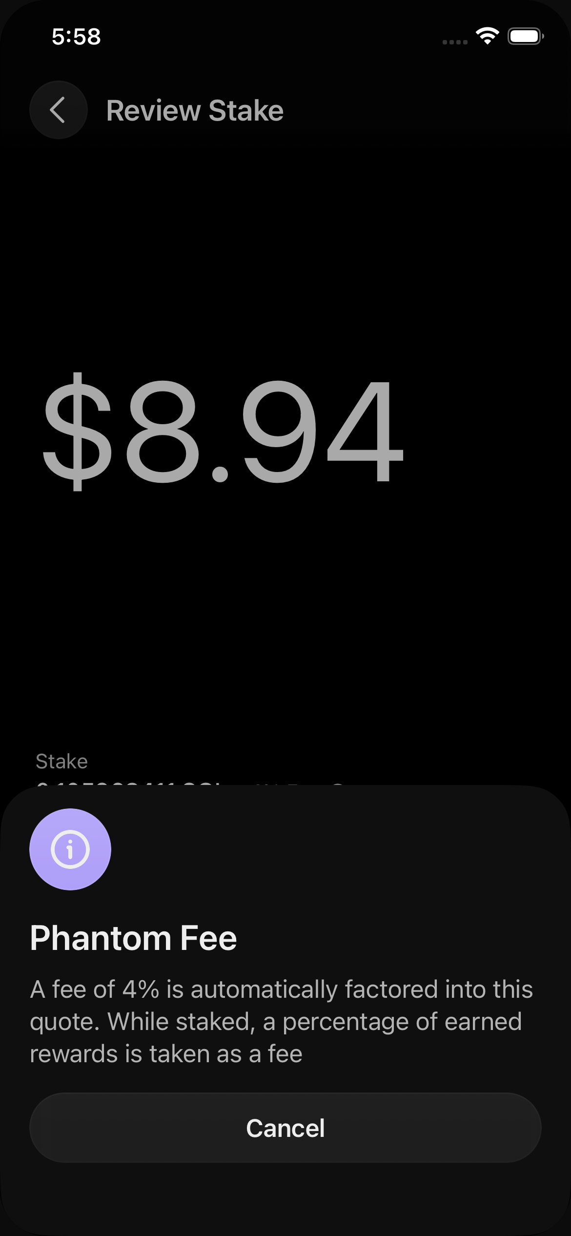 Phantom Fee sheet